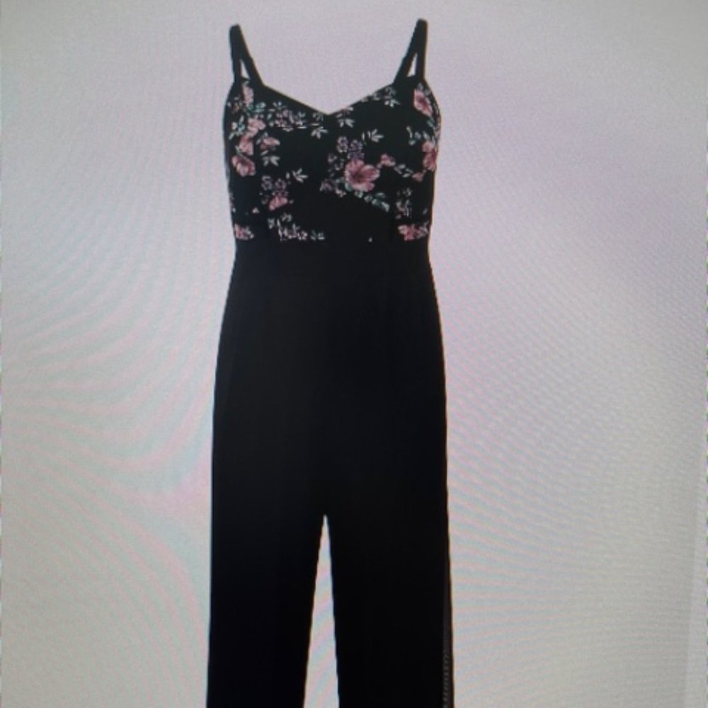 TORRIDBLACK FLORAL MESH JUMPSUIT NWT